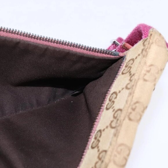 GUCCI GG Canvas Sherry Line Waist Bag Beige Pink Silver 28566 Auth 144532 - Picture 12 of 16